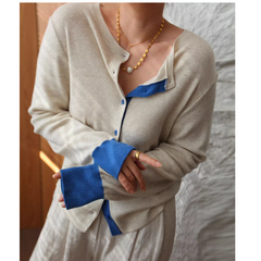 Bi-Color Knitwear Cardigan