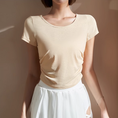 Yoga Pilates Draw-String Fitted Sports Bra