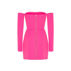 Off-Shoulder Mini Evening Dress Gown