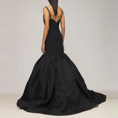 Ruffled Hem Maxi Evening Dress Gown