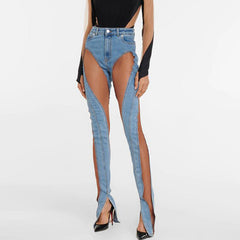 See-Through Flared Jeans