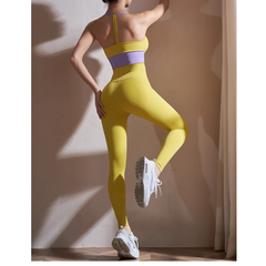 Yoga Pilates Bi-Color Fitted Sports Bra And Stretc