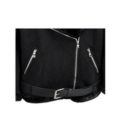 Oversized Shearling Biker Jacket Coat