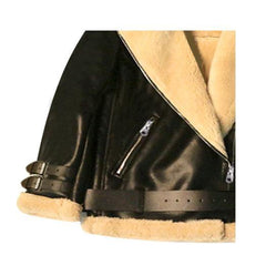 Oversized Shearling Biker Jacket Coat