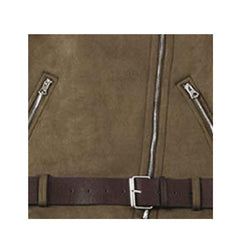 Oversized Shearling Biker Jacket Coat