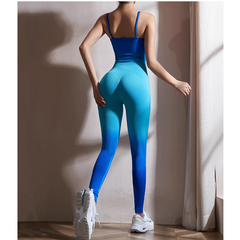 Yoga Pilates Gradient Color Fitted Jumpsuit