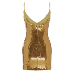 Sequinned Mini Evening Dress Gown