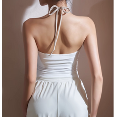 Yoga Pilates Bi-Color Button Fitted Sports Bra