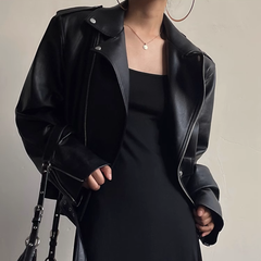 Lapel Leather Jacket