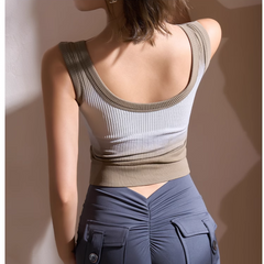 Yoga Pilates Gradient Color Fitted Sports Bra