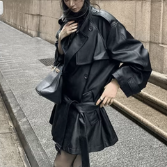 Leather Oversized Jacket