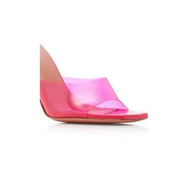 PVC High Heel Naked Mules Sandals