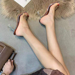 PVC High Heel Naked Mules Sandals