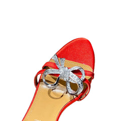 Diamante Bow High Heel Sandals