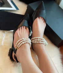 Ankle Pearl Flat Sandals
