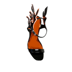 Ankle Strap Wedged Heel Sandals - 10cm