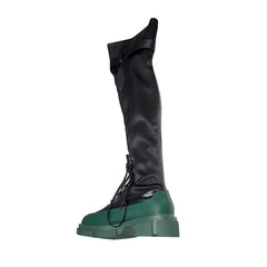 Lace Up Over The Knee Boots