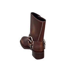 Buckled Leather Ankle Boots