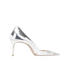 Diamante Bow Mid Heel Pumps - 6cm