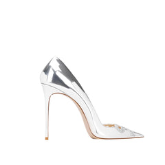 Diamante Bow Mid Heel Pumps - 8cm