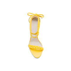 Braided Lace Up Mid Heel Sandals - 6cm