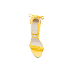 Braided Lace Up Mid Heel Sandals - 8cm