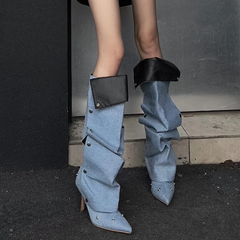 Button Knee High Boots