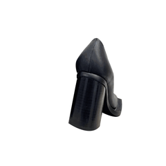 Leather Block Heel Pumps