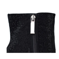 Diamante Block Heel Platform Ankle Boots