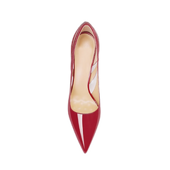 Patent Leather And PVC Mid Heel Pumps - 6cm