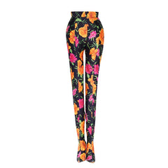 Printed Pointed Toe High Heel Boots