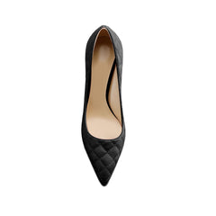 Quilted Mid Heel Pumps - 8cm