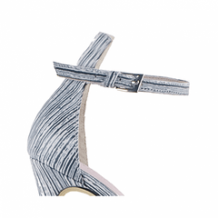 Striped Platform Leather High Heel Sandals - 10cm