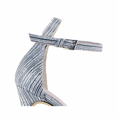 Striped Platform Leather High Heel Sandals - 12cm