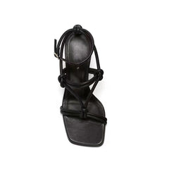 Ankle Strap Sculptured Heel Sandals