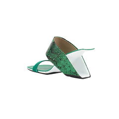 Printed Leather Mules Sandals