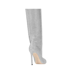 Diamante Stiletto Heel Knee High Boots