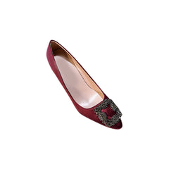 Diamante Embellished Satin Pumps - 10cm