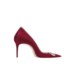 Diamante Bow Mid Heel Pumps - 6cm