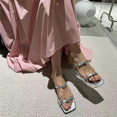 Diamante Heart Slipper Slides