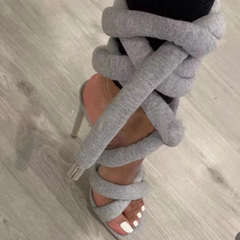 Lace Up High Heel Sandals