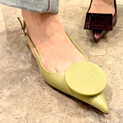 Asymmetric Kitten Heel Sandals