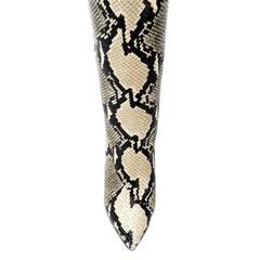 Printed Leather Knee High Boots