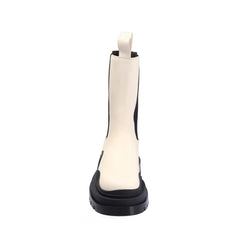 Bi-Color Leather Ankle Boots