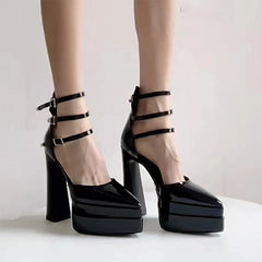 Block Heel Platform Sandals