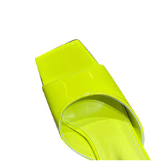 Block Heel Patent Leather Mules Sandals