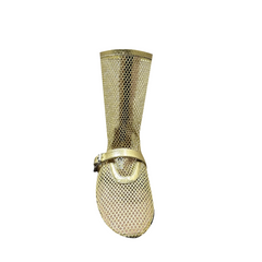 Buckled Mesh Ankle Boots