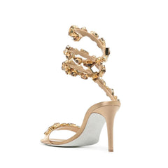 Diamante Wrap Mid Heel Sandals - 8cm