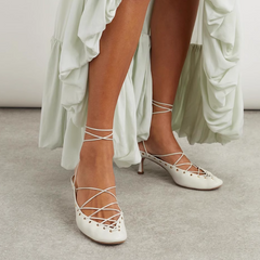 Lace Up Kitten Heel Sandals