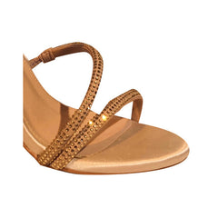 Diamante Ankle Wrap Mid Heel Sandals - 8cm